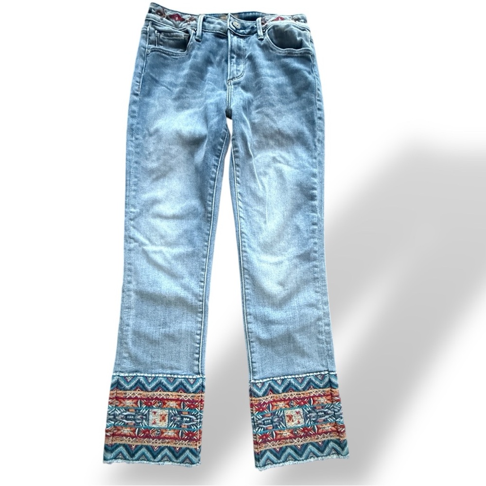 DRIFTWOOD Colette Straight Leg a Southwestern Embroidered Jeans Size 26